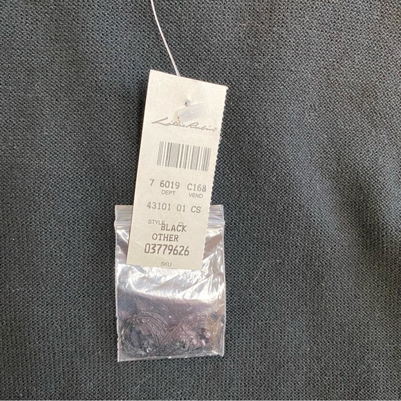 Lillie Rubin Black Turtleneck Beaded Sleeveless Sweater/Top - Picture 9 of 9